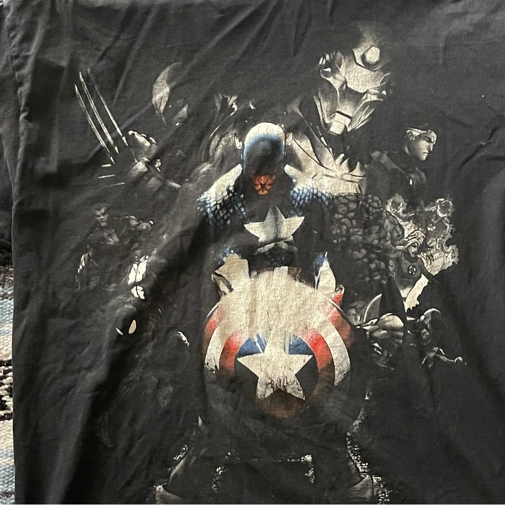 Marvel Mad Engine Shirt Mens Large Black Short Sleeve Captain America Graphic - Picture 6 of 10